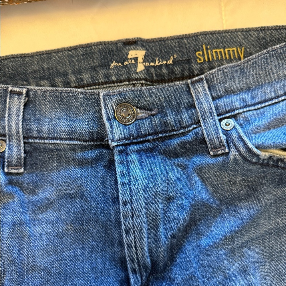 7 For All Mankind Blue Boot Cut Jeans